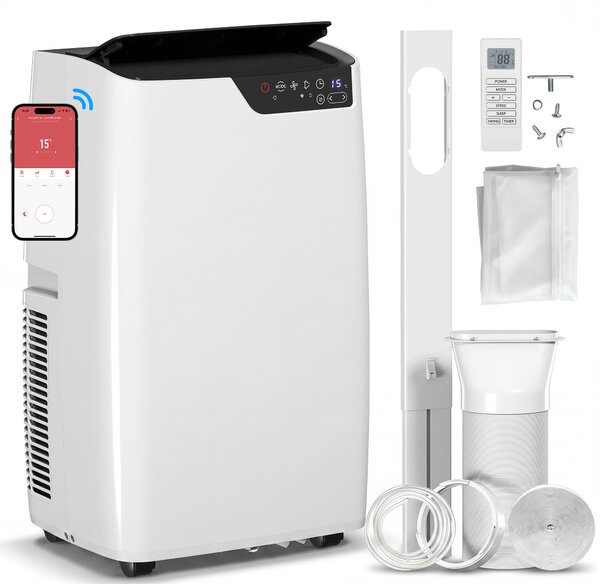 HOMCOM Portable Air Conditioner 12000 BTU, 4-in-1 AC Unit with Cool, Dehumidifier, Fan, Sleep Mode, WiFi Voice Remote Control