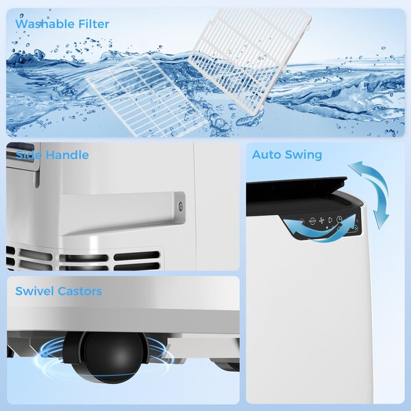 HOMCOM Portable Air Conditioner 12000 BTU, 4-in-1 AC Unit with Cool, Dehumidifier, Fan, Sleep Mode, WiFi Voice Remote Control