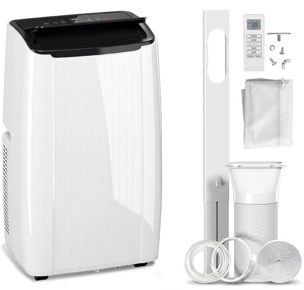 HOMCOM 12000 BTU 5-in-1 Portable Air Conditioner with Cool, Heat, Dehumidifier, Fan, Sleep, WiFi Voice Control, White