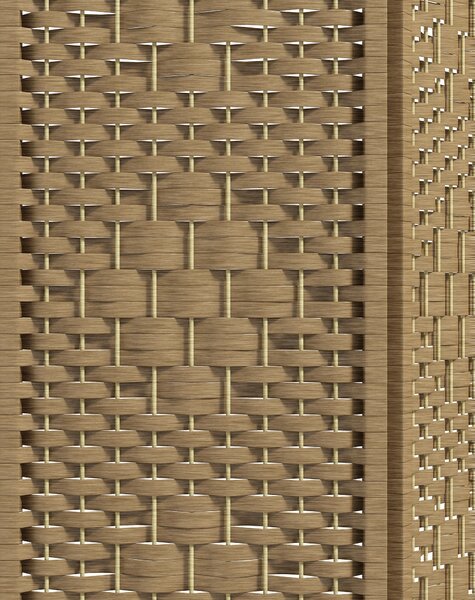 HOMCOM 4 Panel Folding Room Divider, Privacy Screen, Paravent Partition Separator for Living Room, Bedroom, Natural