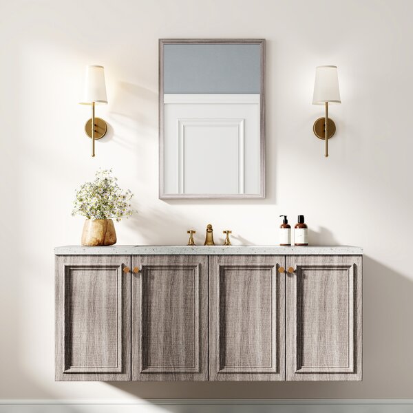 HOMCOM Wall Bathroom Mirror, 40 x 60 cm Wall-Mounted Mirror for Living Room, Bedroom, Hallway, Grey