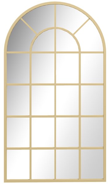 HOMCOM 110 x 65 cm Arched Decorative Wall Mirror for Bedroom Living Room, Modern Window Bathroom Mirror for Home Decor