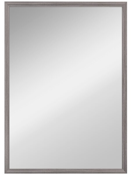 HOMCOM Wall Bathroom Mirror, 50 x 70 cm Wall-Mounted Mirror for Living Room, Bedroom, Hallway, Grey