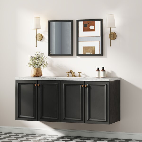 HOMCOM Wall Bathroom Mirror, 30 x 40 cm Wall-Mounted Mirror for Living Room, Bedroom, Hallway, Set of 2, Black