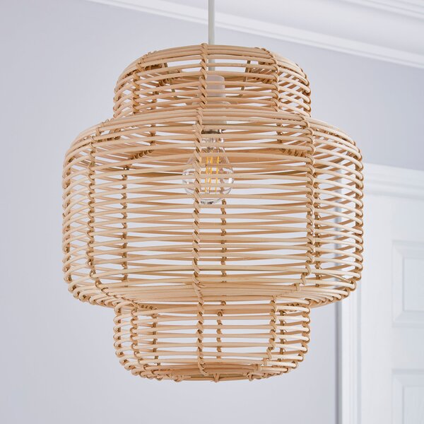 Wicker Tiered Easy Fit Pendant Shade