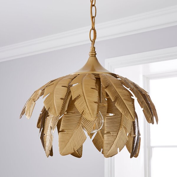 Farrah Gold Palm Leaf Pendant Light