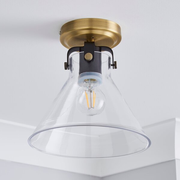 Paulson Antique Brass Bathroom Flush Ceiling Light