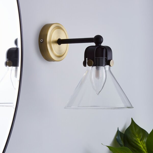 Paulson Bathroom Wall Light Antique Brass