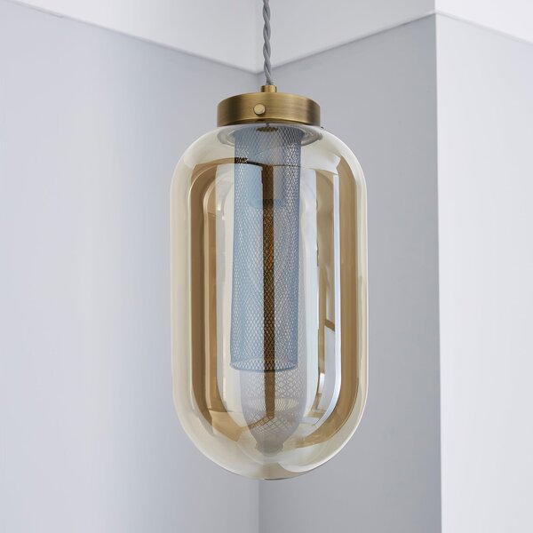 Safi Mesh Antique Brass Pendant Light