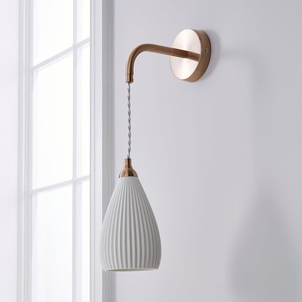 Dorma Purity Ribbed Porcelain Wall Light