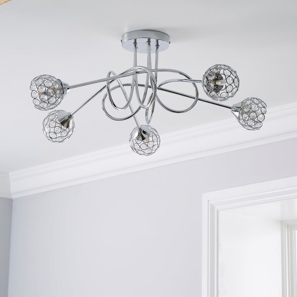 Portia 5 Light Semi Flush Ceiling Light