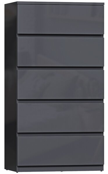 HOMCOM Chest of Drawers, 5-Drawer Storage Cabinets, Modern Dresser, Storage Drawer Unit for Bedroom