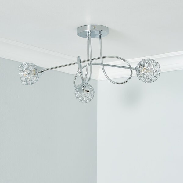 Portia 3 Light Semi Flush Ceiling Light