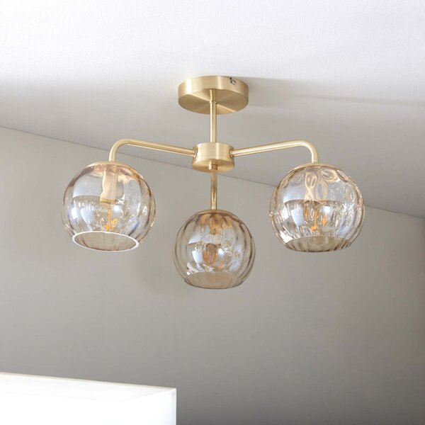 Vogue Arkoma 3 Light Semi Flush Ceiling Light