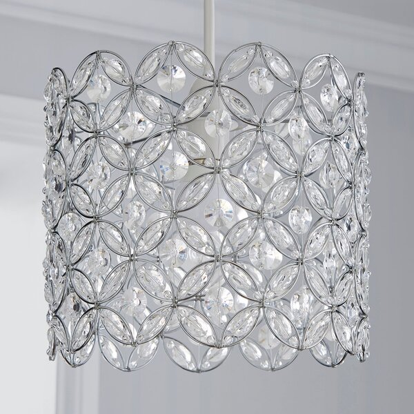 Arden Floral Chrome Easy Fit Pendant Shade