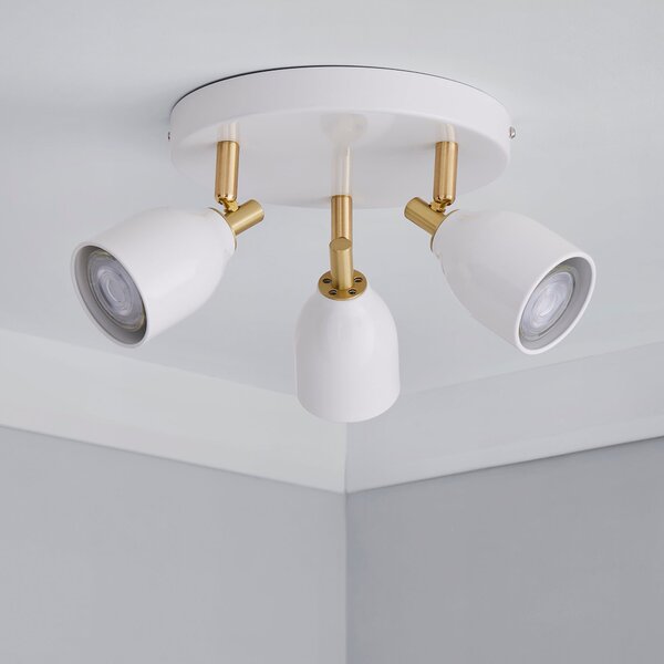 Clio 3 Light White Semi Flush Spotlight