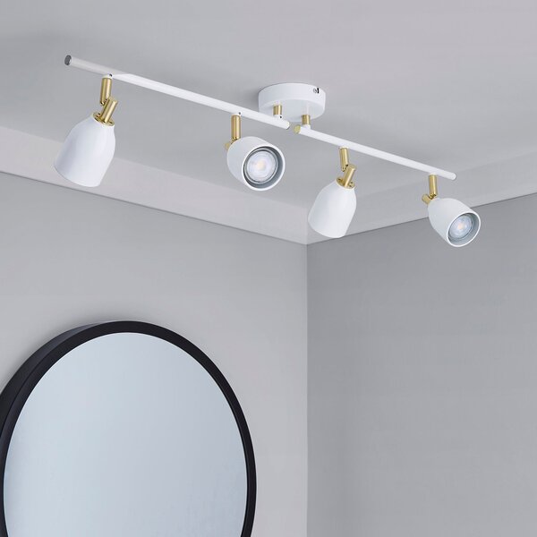 Clio 4 Light White Semi Flush Spotlight Bar