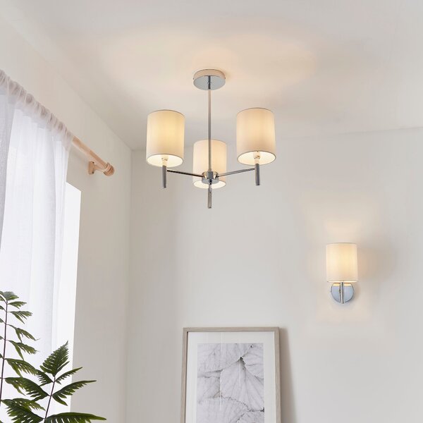 Vogue Dewey 3 Light Semi Flush Ceiling Light