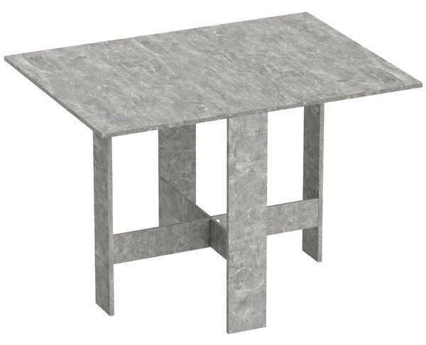 HOMCOM Folding Dining Table, Space-Saving Drop Leaf Kitchen Table for 4-6 People Grey
