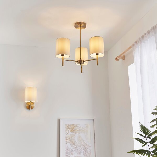 Vogue Dewey 3 Light Semi Flush Ceiling Light