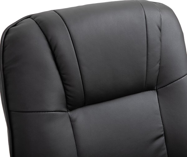 HOMCOM Manual Recliner Chair Armchair Sofa with Faux Leather Upholstered Wooden Base for Living Room Bedroom, Black
