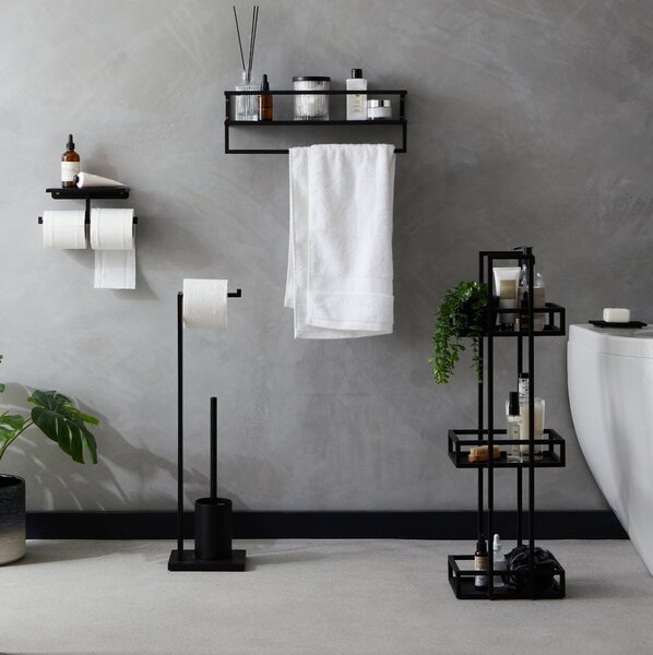 London Matt Black Bathroom Caddy