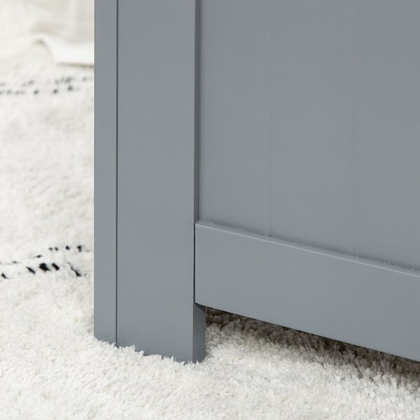 HOMCOM Large Storage Box Toy Chest Cabinet Container Unit Organizer with Lid & Safety Hinges, Grey Aosom UK