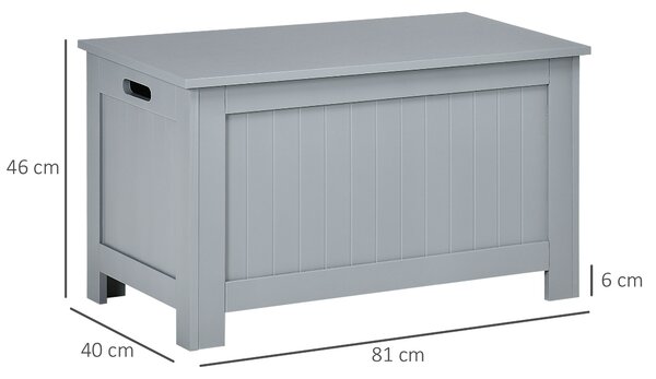 HOMCOM Large Storage Box Toy Chest Cabinet Container Unit Organizer with Lid & Safety Hinges, Grey Aosom UK