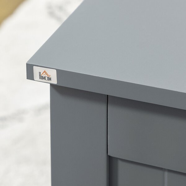 HOMCOM Large Storage Box Toy Chest Cabinet Container Unit Organizer with Lid & Safety Hinges, Grey Aosom UK