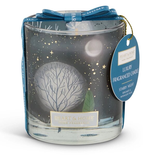 Heart and Home Starry Night Scene Candle Grey