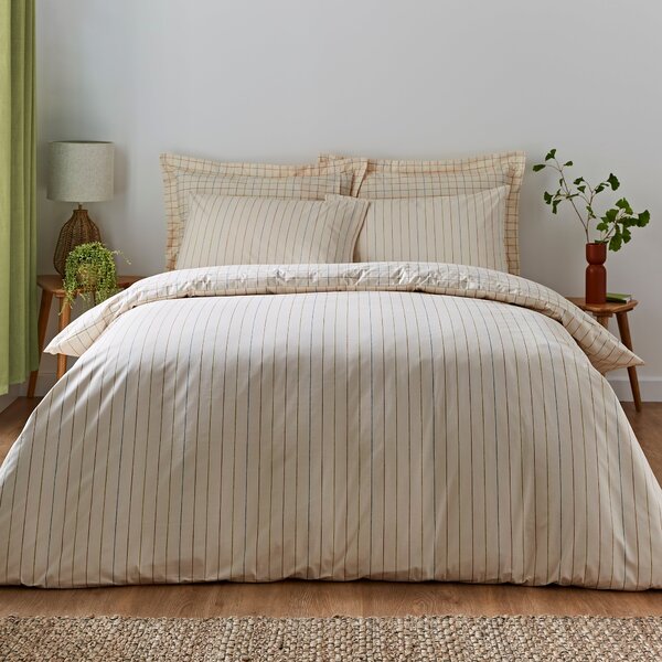 Elements Randig Natural Duvet Cover and Pillowcase Set