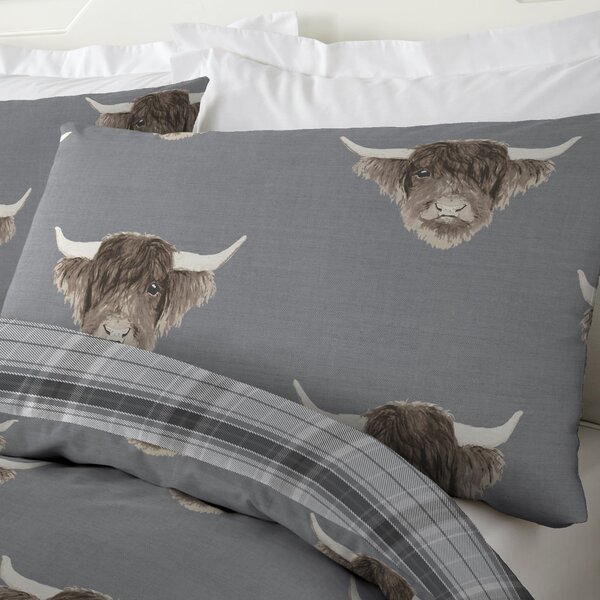 Fusion Highland Cow Reversible Duvet Cover & Pillowcase Set