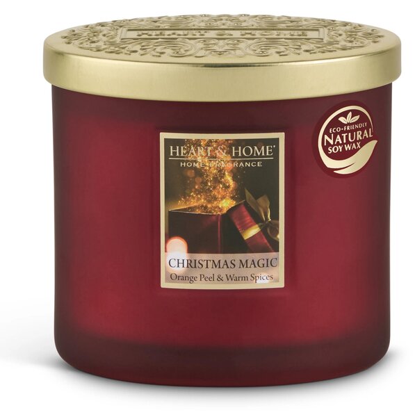 Heart and Home Christmas Magic Multi Wick Candle Red