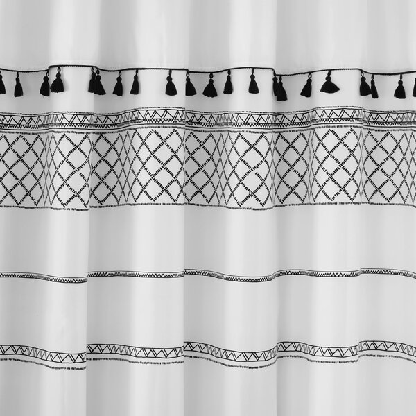 Nomadic Tassel Monochrome Shower Curtain