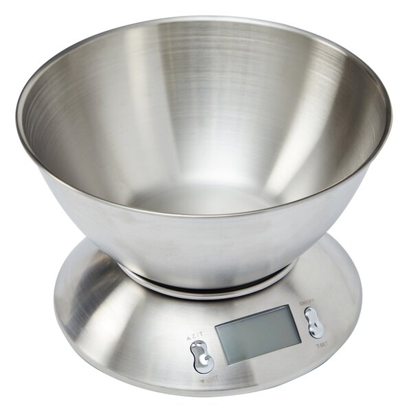 Dunelm Stainless Steel Electronic Kitchen Scales with Measuring Bowl