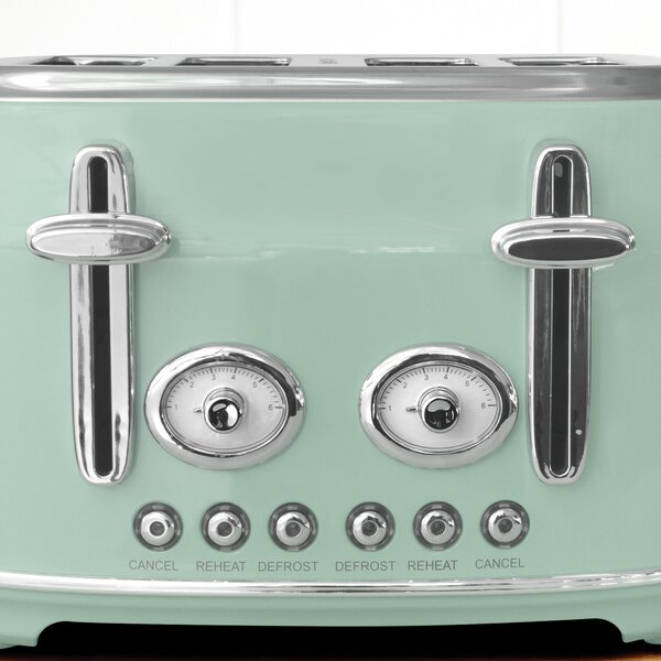 Retro Seafoam 4 Slice Toaster