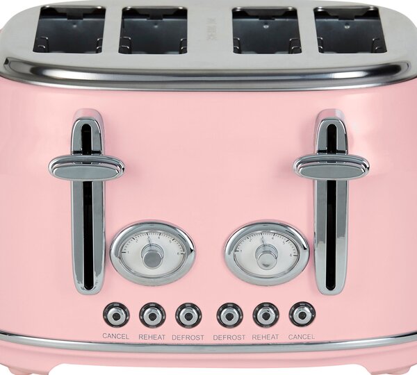 Retro Pink 4 Slice Toaster