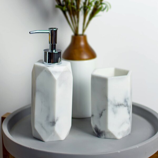 Marble Effect Resin Soap Dispenser