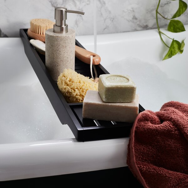 Black Bamboo Bath Rack