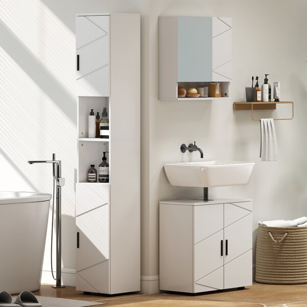 Kleankin Wall Mounted Bathroom Storage Cupboard - White