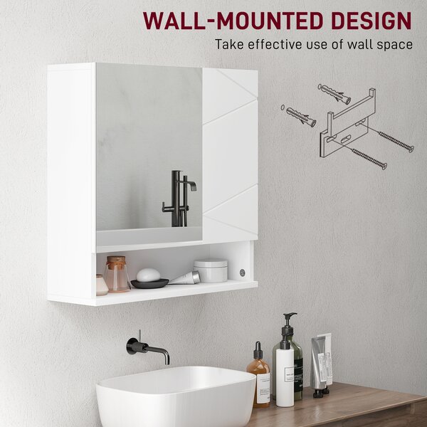Kleankin Wall Mounted Bathroom Storage Cupboard - White