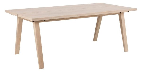 Agnano Wooden Dining Table Rectangular In White Oak