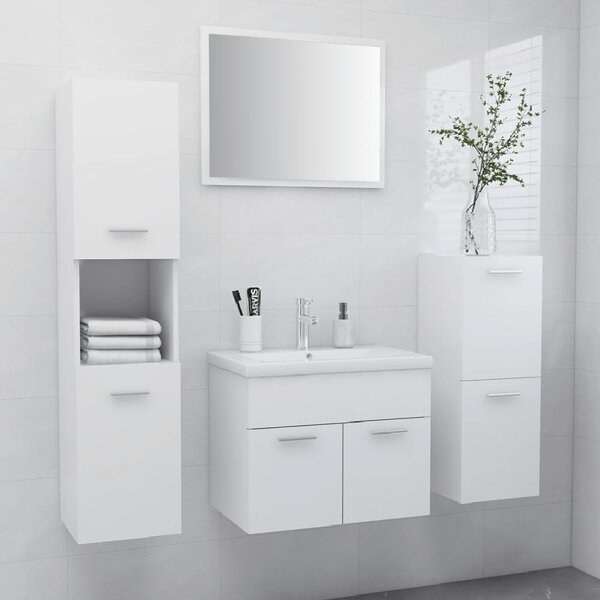 Preston Wooden 60cm Bathroom Furniture Set In White