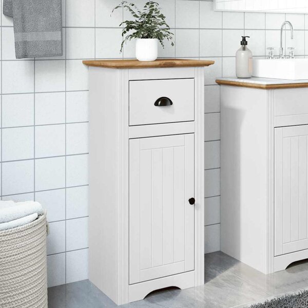 Potsdam Wooden Bathroom Cabinet With 1 Door 1 Drawer In White Oak