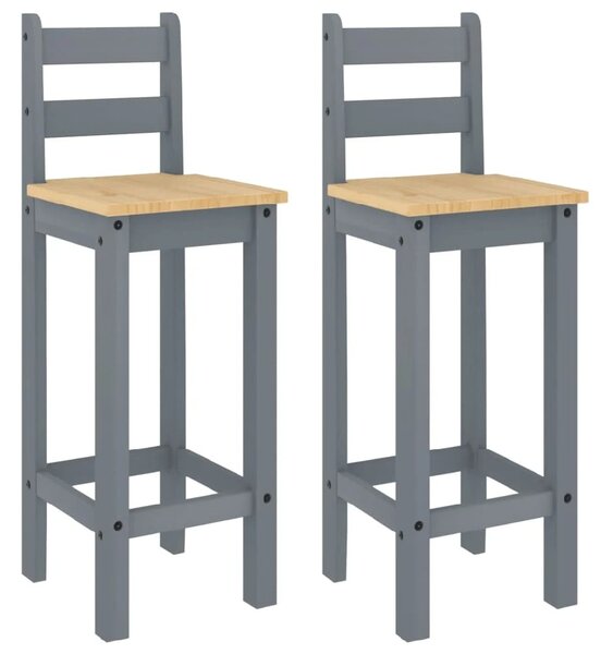 Prineville Grey Oak Wooden Bar Chairs In Pair