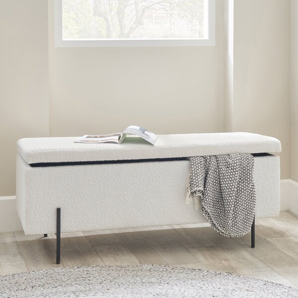 Catania Boucle Storage Bench Black