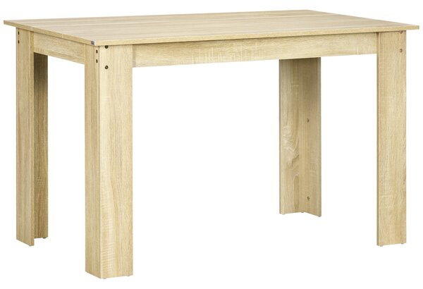 HOMCOM Dining Table for 4-6 People, Kitchen Table with Wood Effect for Dining Room, Oak