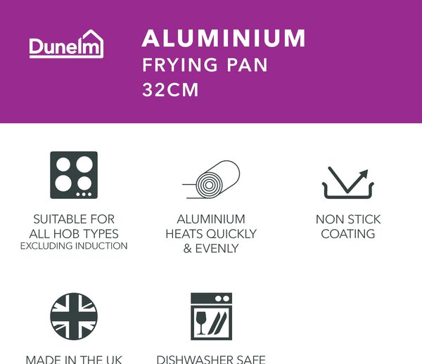 Essentials Non-Stick Aluminium Frying Pan, 32cm