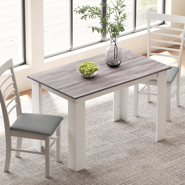 HOMCOM Dining Table for 4-6 People, Kitchen Table with Wood Effect for Dining Room, Grey