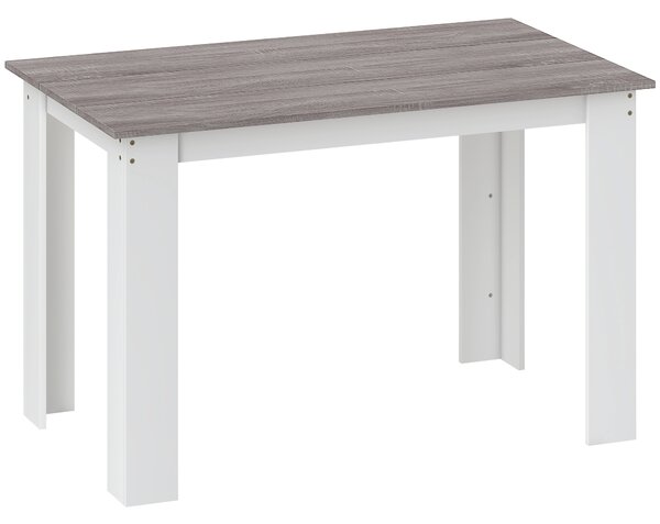HOMCOM Dining Table for 4-6 People, Kitchen Table with Wood Effect for Dining Room, Grey